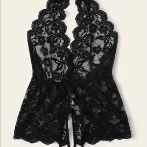 New black lace teddy